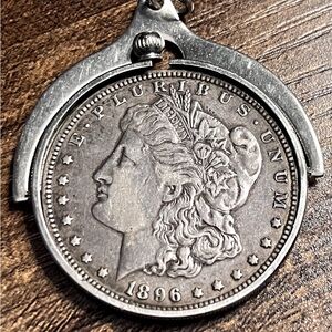 1896 Susan B Anthony coin necklace pendant